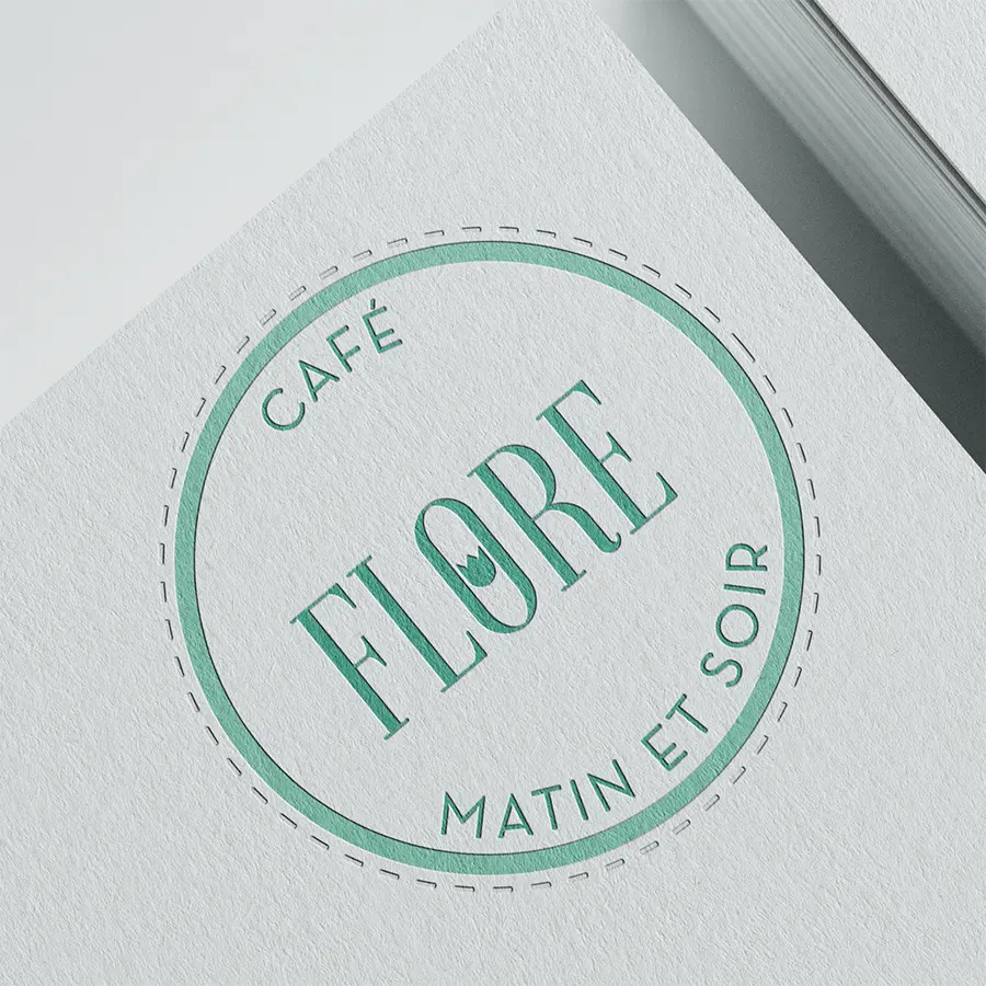 Cafe Flore francia kávézó kerek logója.
