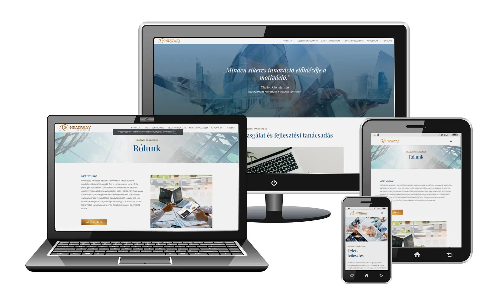 Headway Consulting Üzleti fejlesztés weboldala