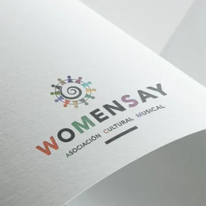 Womensey logó, sokszínű, az emberek kapcsolódását mutatja, ahogy a figurák kört alkotnak. Középen pedig jellegzetes tenerifei őslakos spirál-szimbólum van.